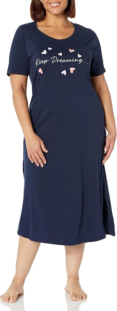 EVANS Women's Plus Size Nightdress Keep Dreaming