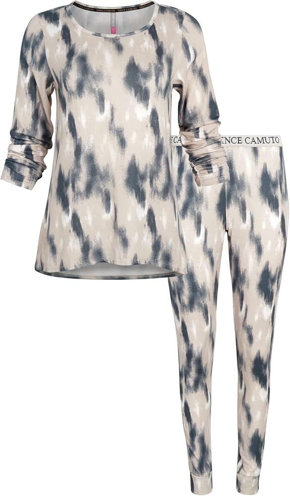 Vince Camuto Women's Pajama Set - Hacci Knit Long Sleeve Top and Sleepwear Joggers (S-XL)