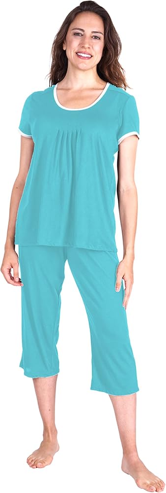 Cool-jams Wicking Pleated T-Shirt Capri Set