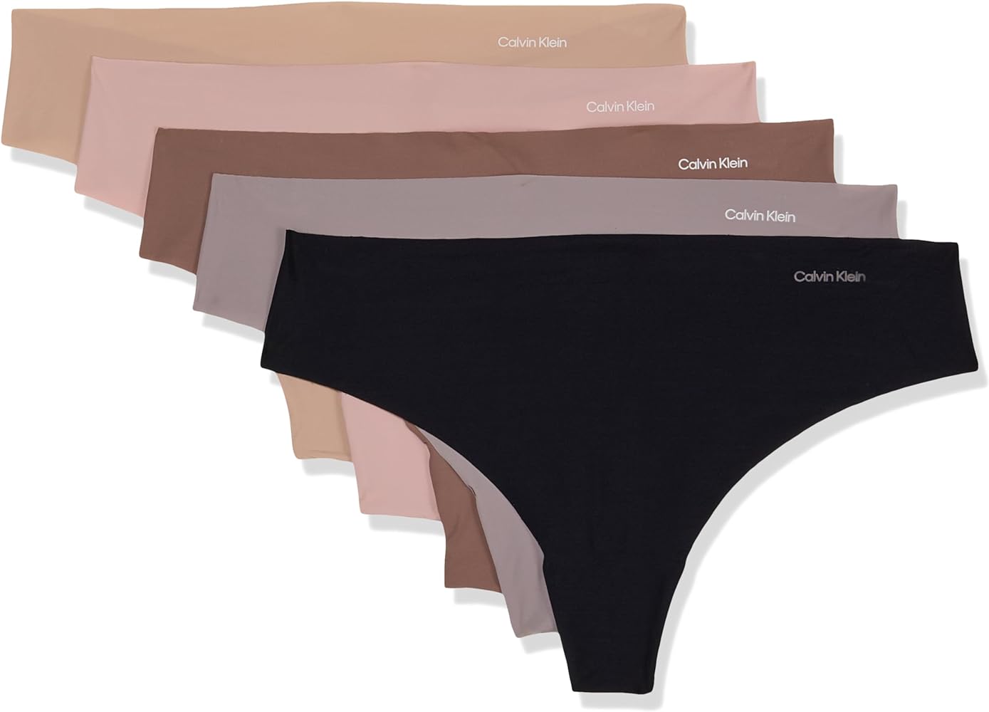 Calvin Klein Women's Invisibles Seamless Thong Panties, 5 Pack