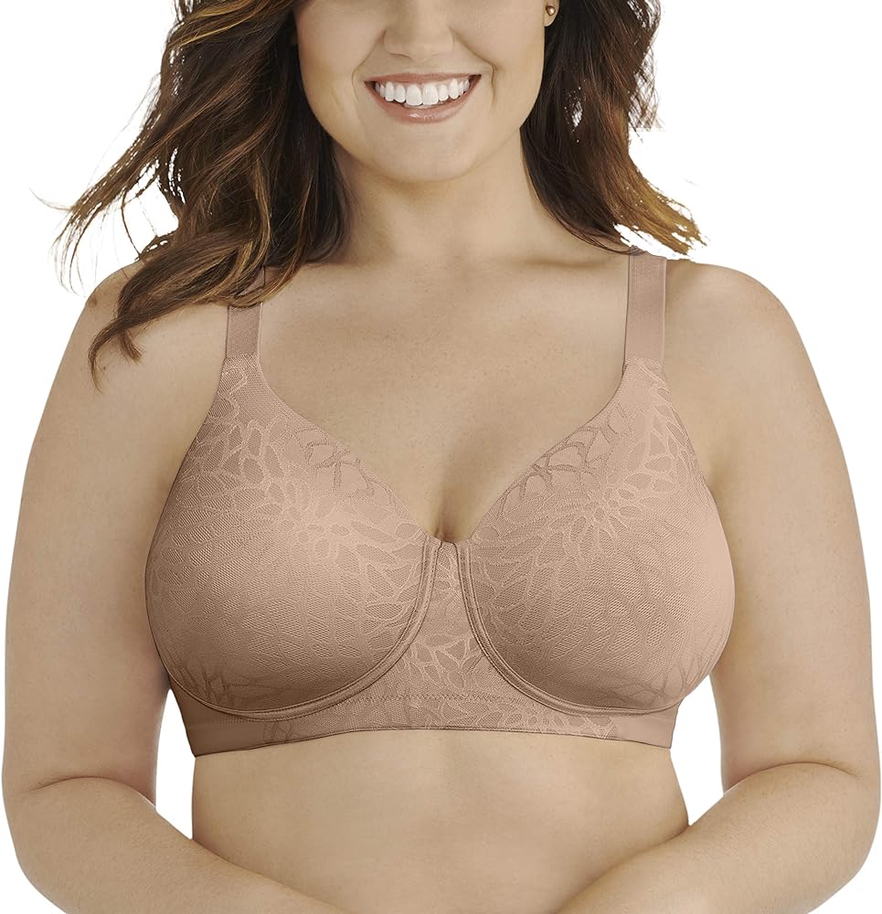 Vanity Fair Women's Beauty Back Full Figure Wirefree Bra (71380-Fashion Colors), Honey Beige Lace, 38D