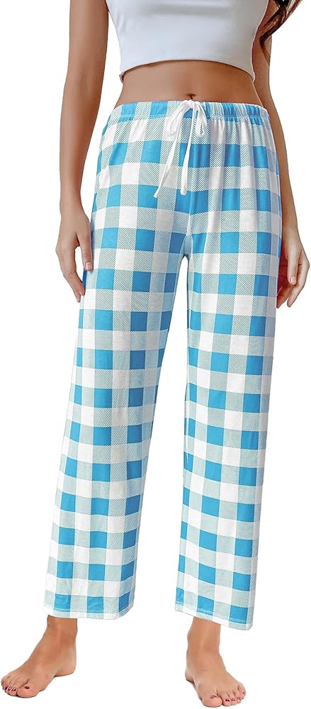 IZZY + TOBY Women Lightweight Full Length Lounge Pant Soft Straight Leg Pajama Pant Floral Print Bottom