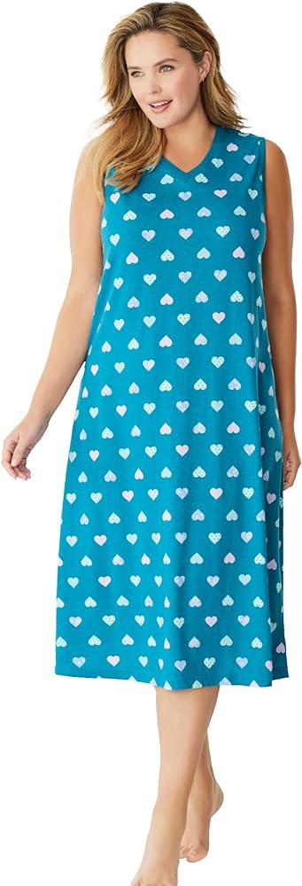 Dreams & Co. Women's Plus Size Long Sleeveless Sleepshirt