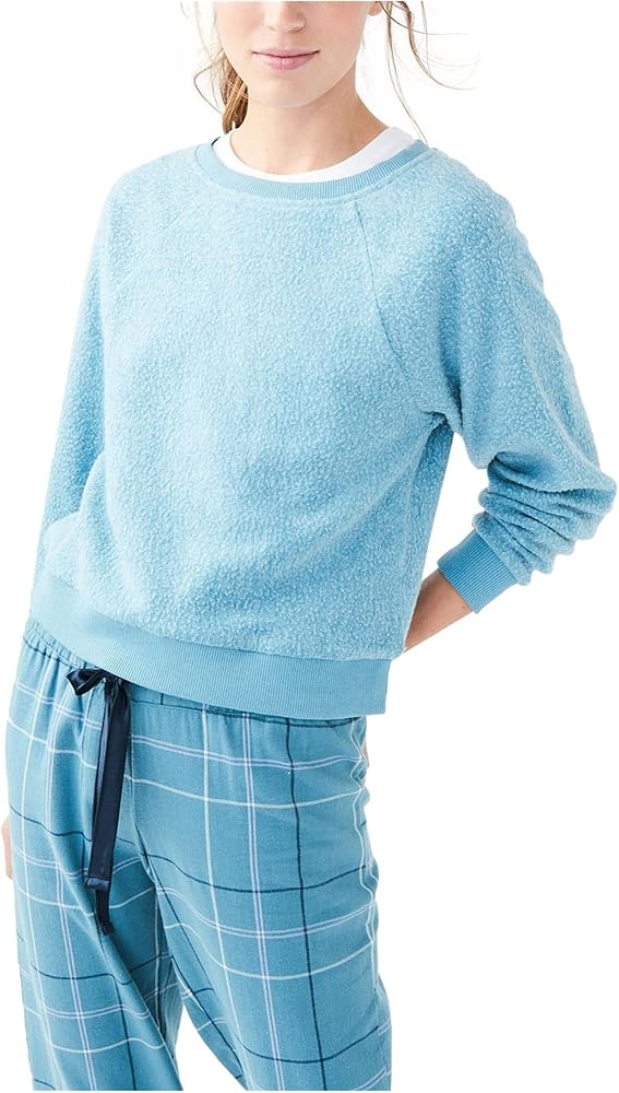 AEROPOSTALE Womens Brushed Pajama Sweater, Blue, X-Small