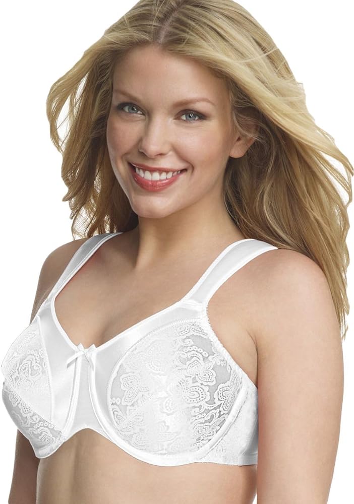 Satin Tracings Underwire Minimizer Bra (3562) White, 36DDD