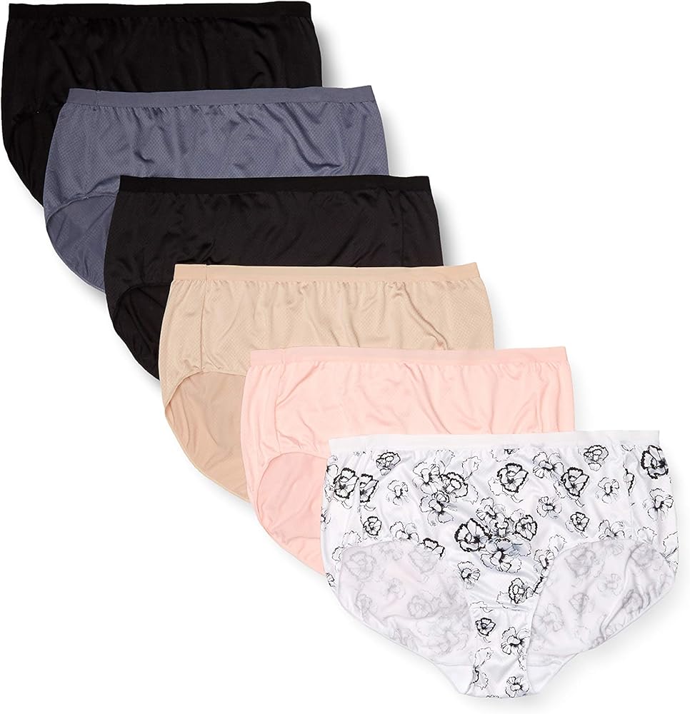 JUST MY SIZE Women's Plus Size Ultra Light Brief 6-Pack