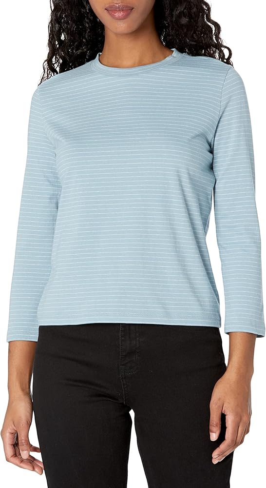 Vince Women's Neppy Stripe Short Bracelet Sleeve Crew