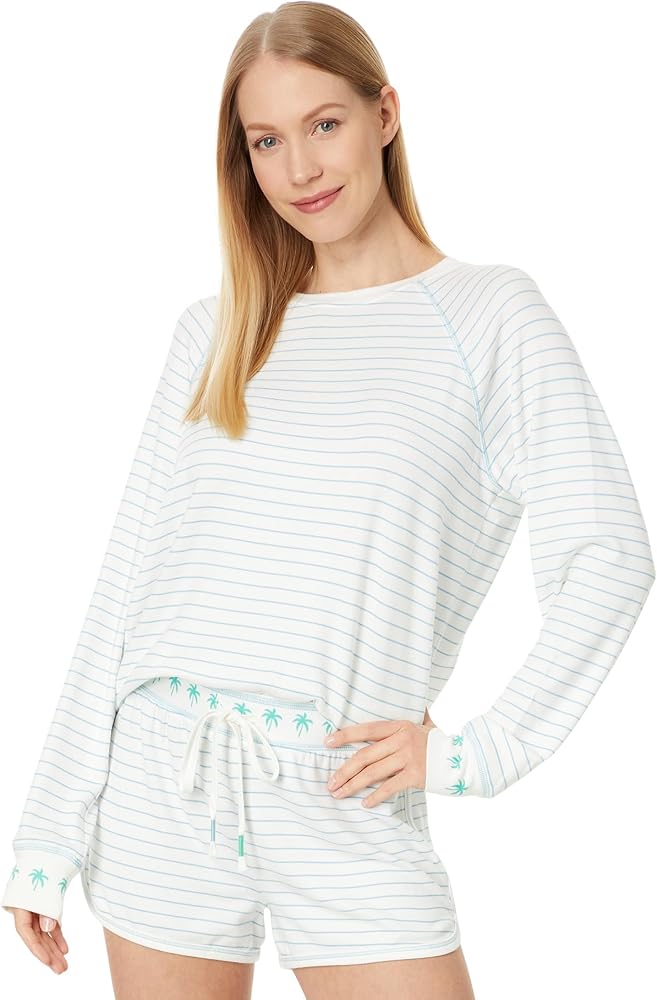 PJ Salvage Women's Long-Sleeve Pajama Cami Shirt Top, Pj