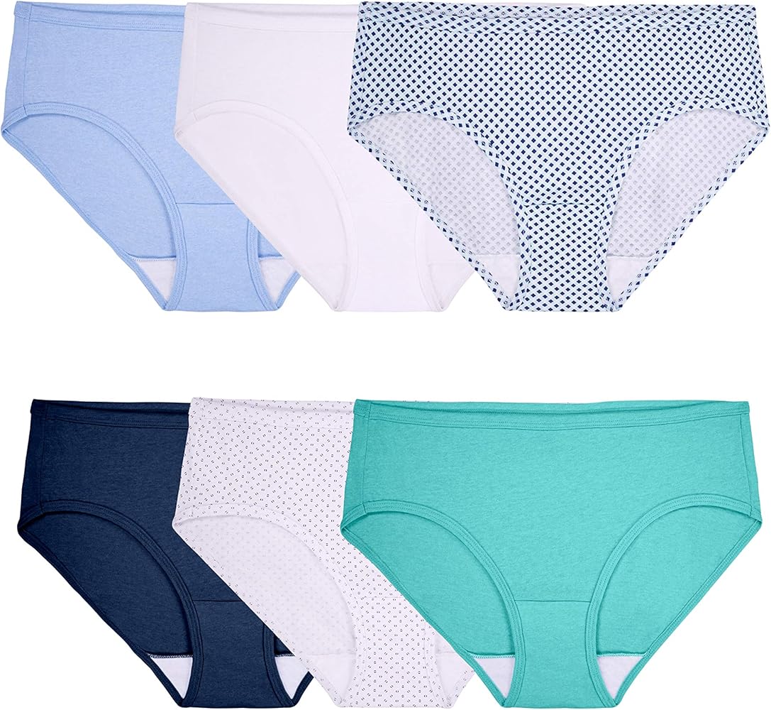 Fruit of the Loom Women's 6 Pack Hipster Covered Waistband