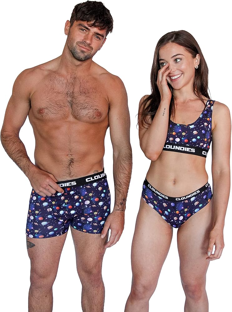 Matching Underwear for Couples - Penguin Design Cotton Undies Set with Socks - His and Hers Gifts