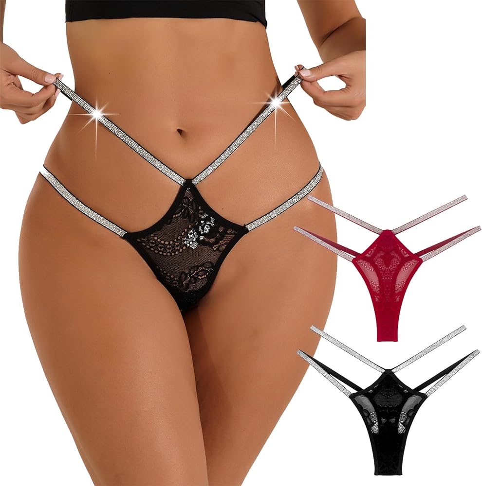 Sexy Lace Thong Underwear for Women Low Waist Seamless G-String Panties