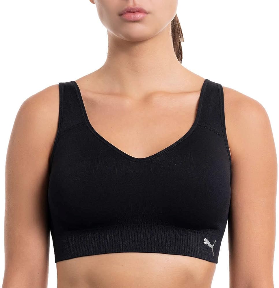 PUMA Women’s Seamless Convertible Sports Bra, 2-Pack (as1, Alpha, m, Regular, Regular, Black/Gray)