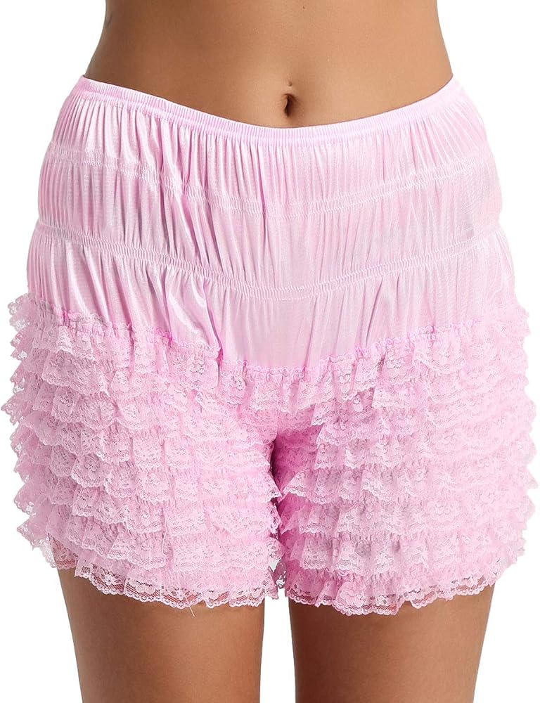 YiZYiF Women's Ruffle Panties Dance Bloomer Lace Lingerie Sissy Frilly Knickers Pettipants