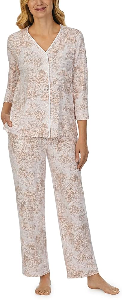 OnGossamer Womens Sleepwear 3/4 Length Sleeve Top and Pant 2-Piece Pajama Set