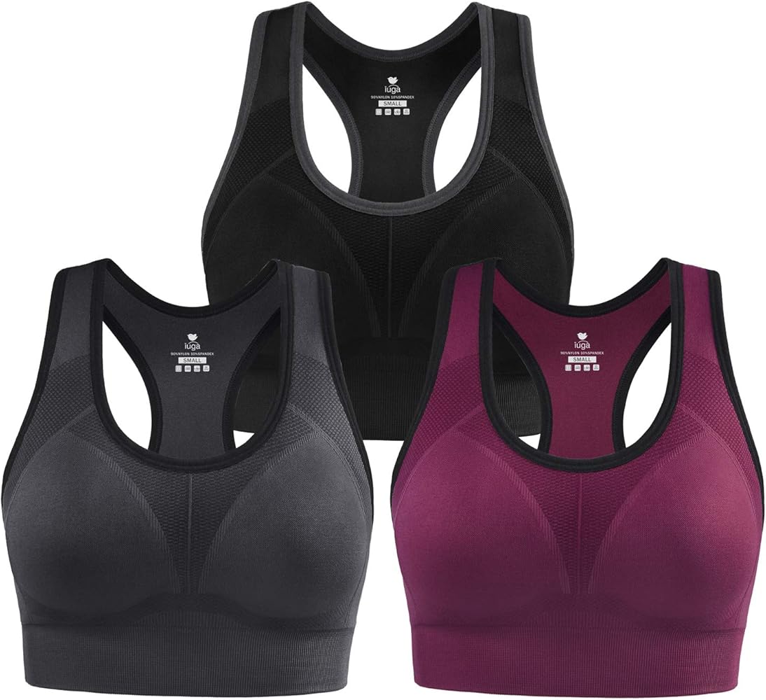 IUGA Sports Bras for Women High Impact Racerback Sports Bra Seamless Padded Sports Bra Yoga Bras Workout Bra Activewear Bra