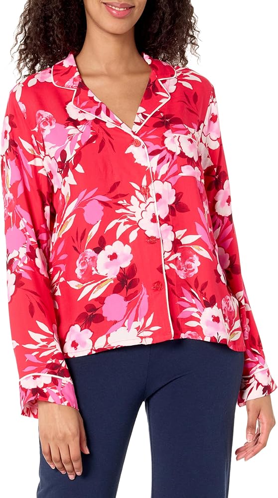 PJ Salvage Women's Loungewear Watercolor Bloom Long Sleeve Top