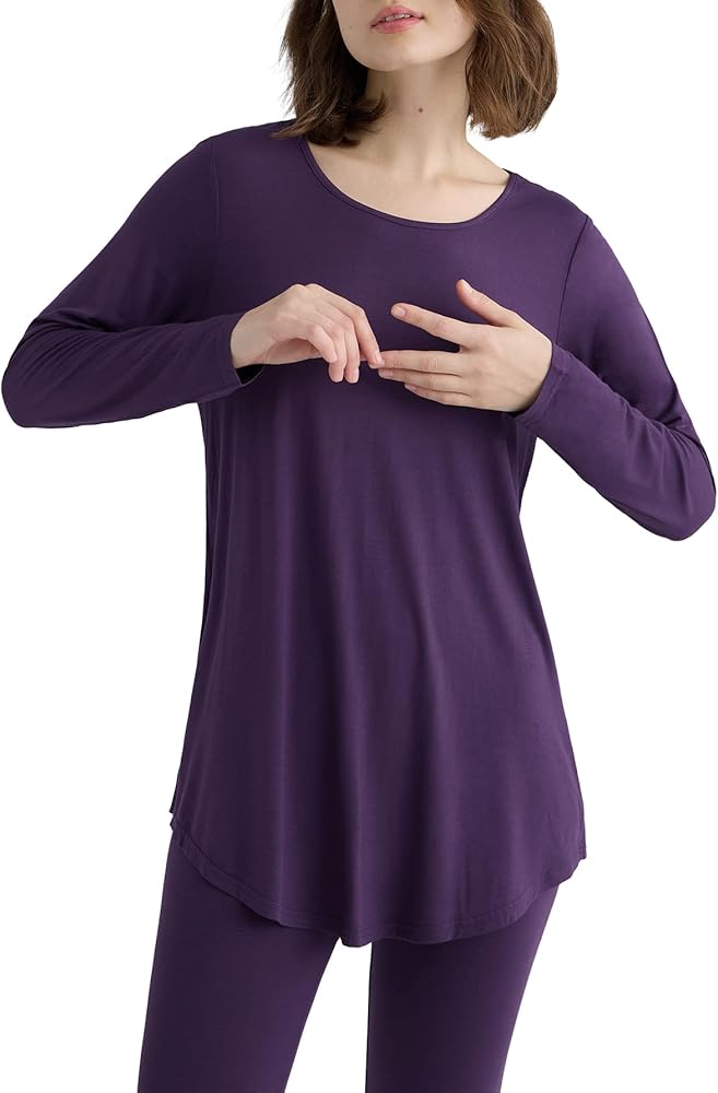 Latuza Women's Viscose Long Sleeves Tunic Lounge Pajama Top