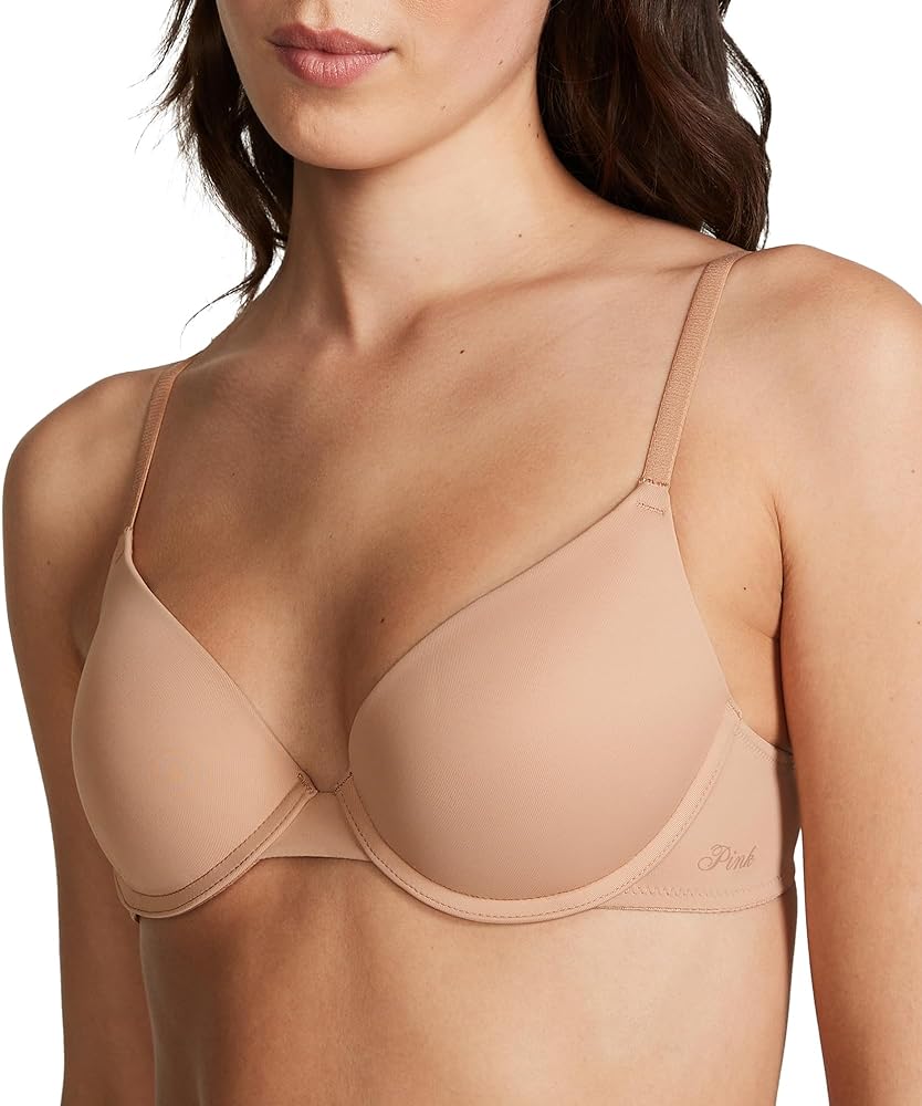 Victoria's Secret Pink Wear Everywhere Push Up Bra, Padded, Smoothing, Bras for Women, Purple (32B)