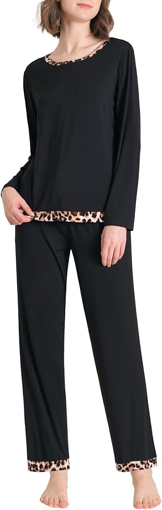 Latuza Women's Viscose Pajamas Set Long Sleeve Loungewear