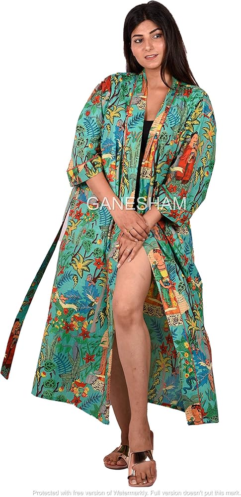 Women Sleepwear Beach Cover up Cotton Bath Robes Kimono Women Cardigan Nightgown Resort Wear