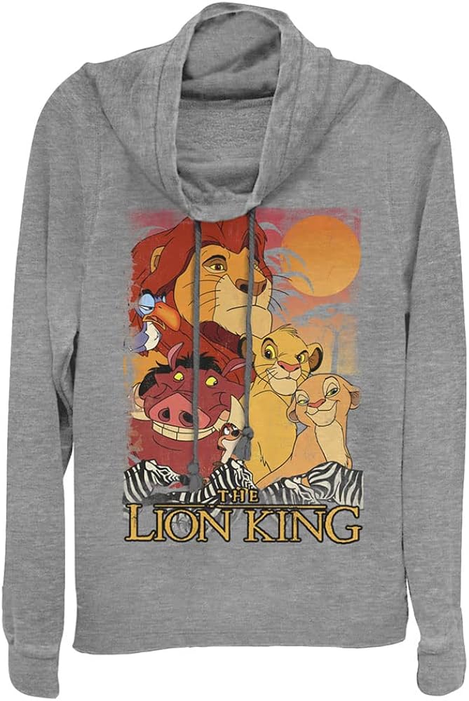 Disney Lion King Paste Women's Cowl Neck Long Sleeve Knit Top