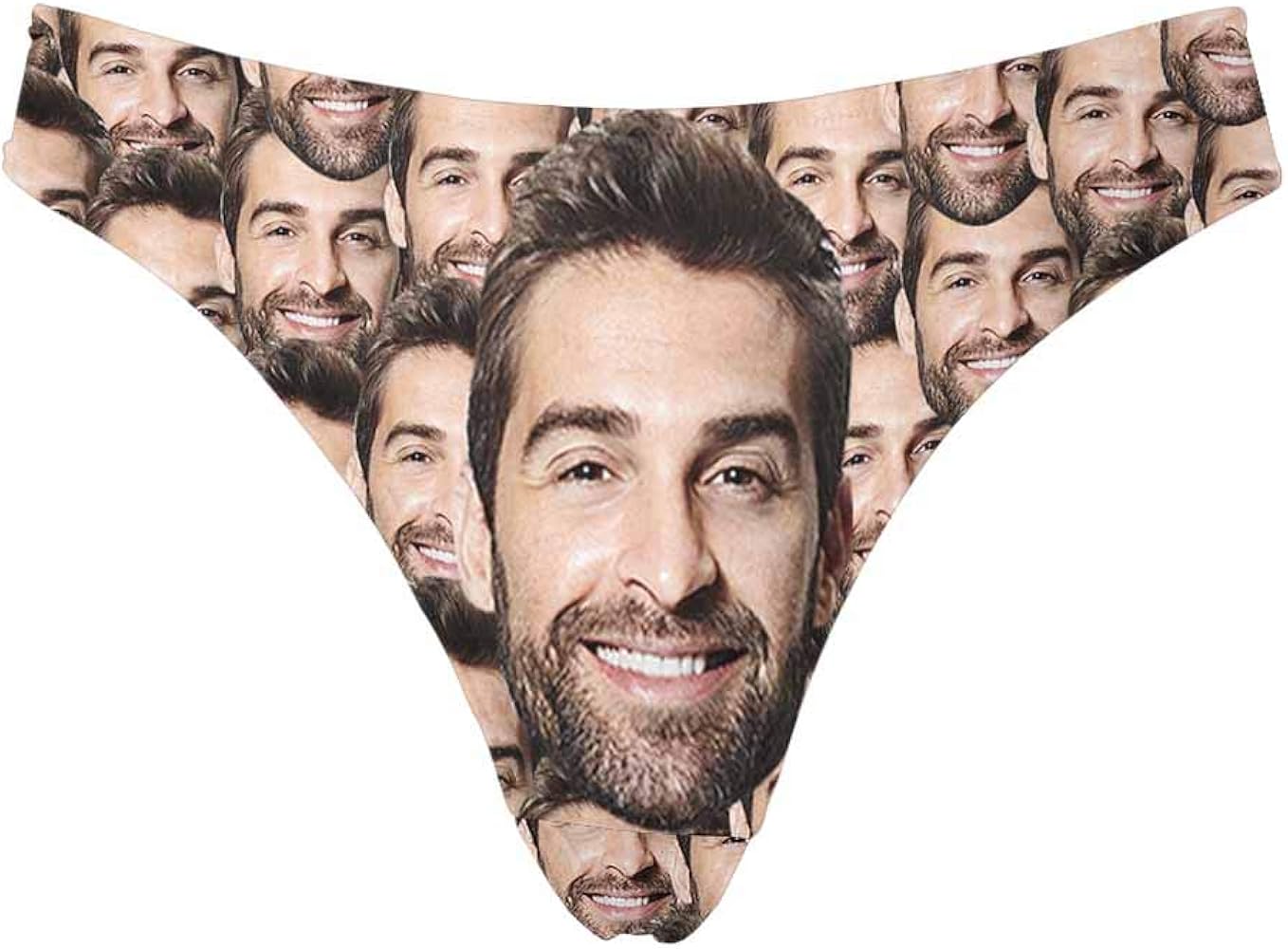 Custom Husband Boyfriend Multi Face Women's Funny Face Photo Thong Underpants Briefs(XS-XXXL)