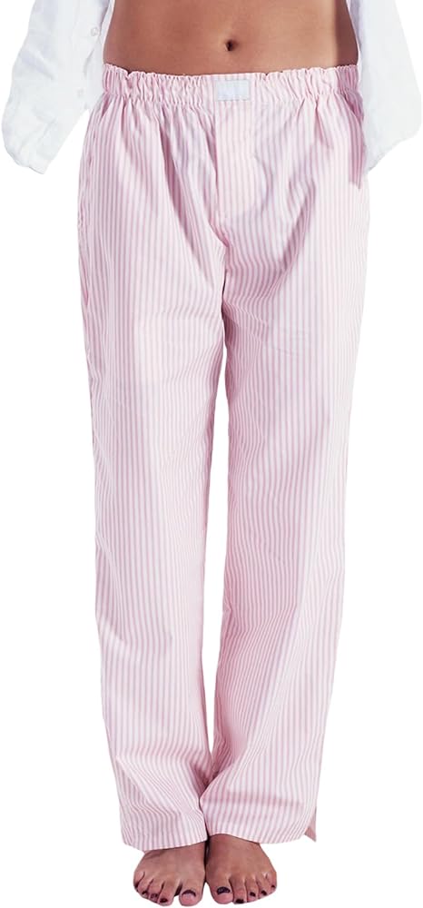 Mxiqqpltky Pajama Pants Women Y2k Striped Elastic High Waist Straight Wide Leg Lounge Pj Pants Soft Pajama Bottoms Sleepwear