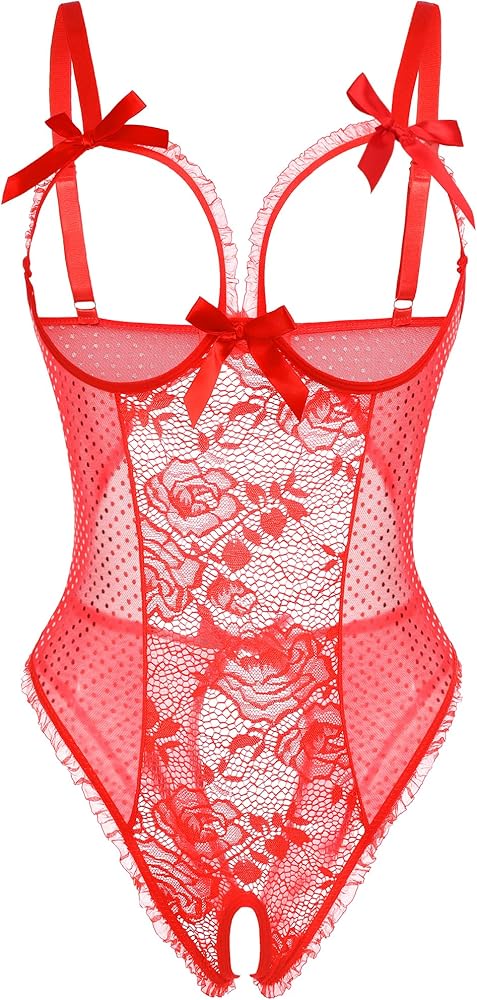 Avidlove Women One Piece Lingerie Sexy Lace Babydoll Mini Bodysuit