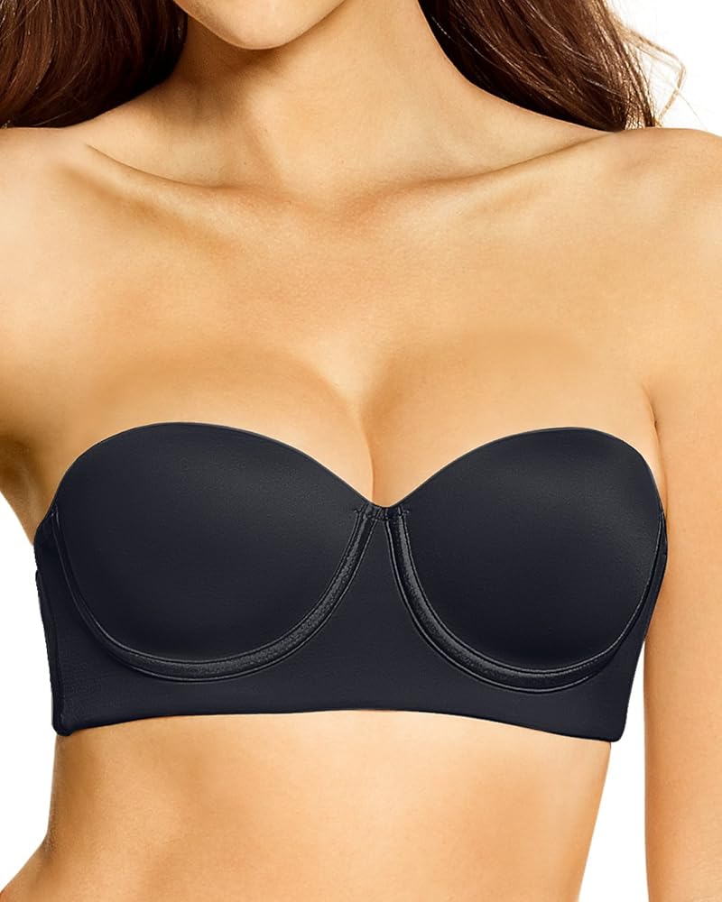 Leonisa Slimming Underwire Strapless Bra with Unpadded Cups - Back Smoothing Bras for Women