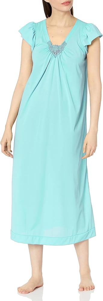 Shadowline Women's Cap Sleeve Long Nightgown