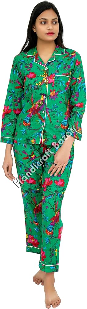 Women's Cotton Night Suit Two Piece Pajamas Set Girl Bedtime Outfit Loungewear Better Sleepwear Nightgown Multicolor