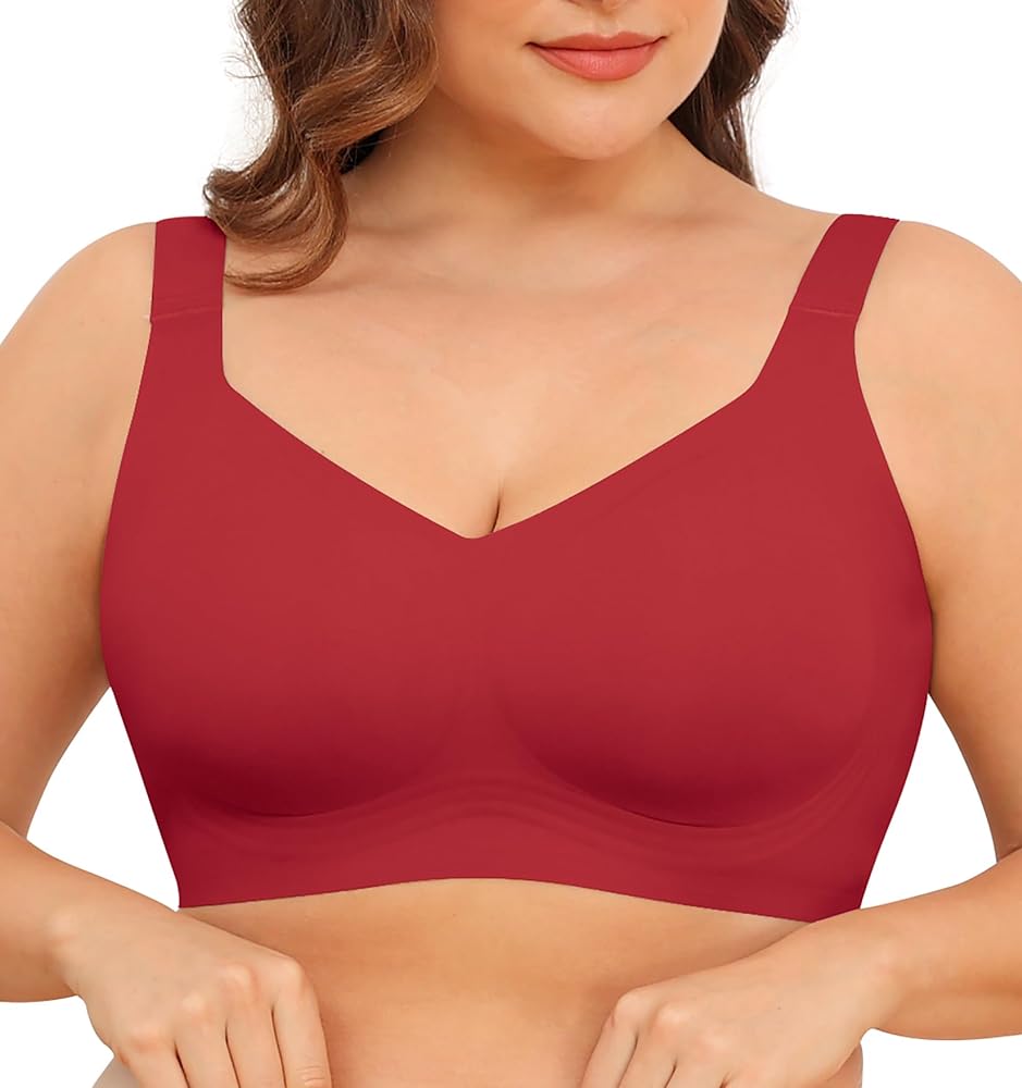 Women Wirefree Bras for Women Full Coverage No Underwire Everyday Bras Comfortable Wireless Padded Bras