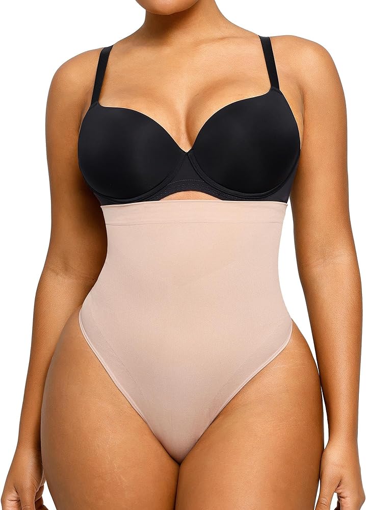 SHAPELLX Shapewear Tummy Control Seamless High Waisted Body Shaper Waist Slimming Thong Underwear Girdle Tummy Slimmer