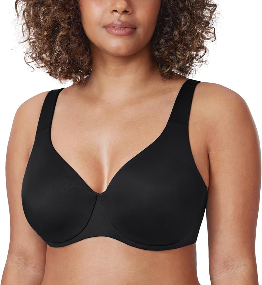 DELIMIRA Women's Plus Size Bras Minimizer Underwire Full Coverage Unlined Seamless Cup