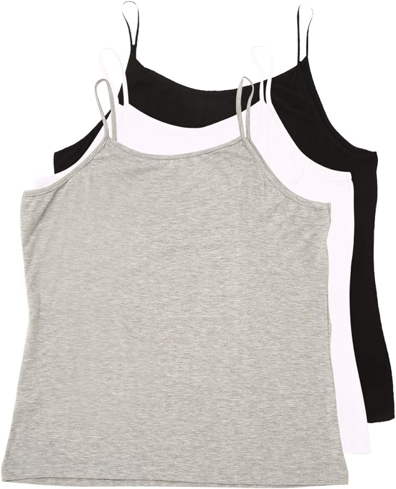 3 Pack Camisole for Women Plus Size Basic Undershirt Spaghetti Strap Cami Tank Top