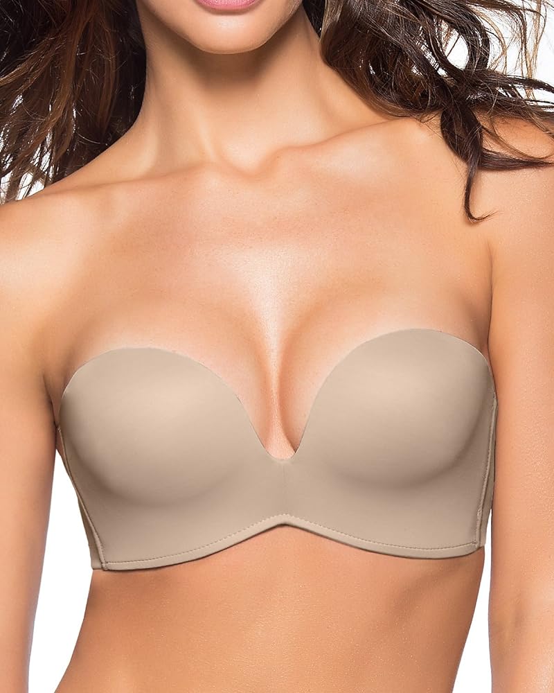 Leonisa Anti-Slip Strapless Wireless High Push Up Bra - Bras for Women