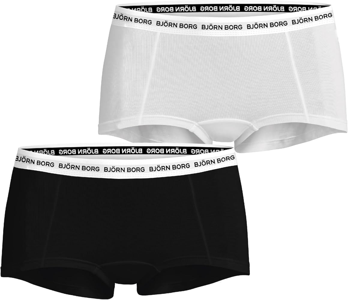 Björn Borg | BJORN BORG CORE LOGO MINISHORTS 2P, 2 pack of minishorts underwear for woman, logo waistband