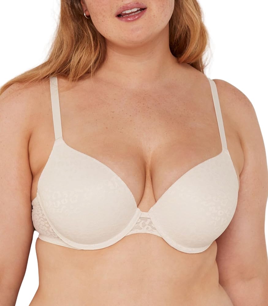 Victoria's Secret Pink Wear Everywhere Push Up Bra, Padded, Smoothing, Bras for Women, White (36DD)