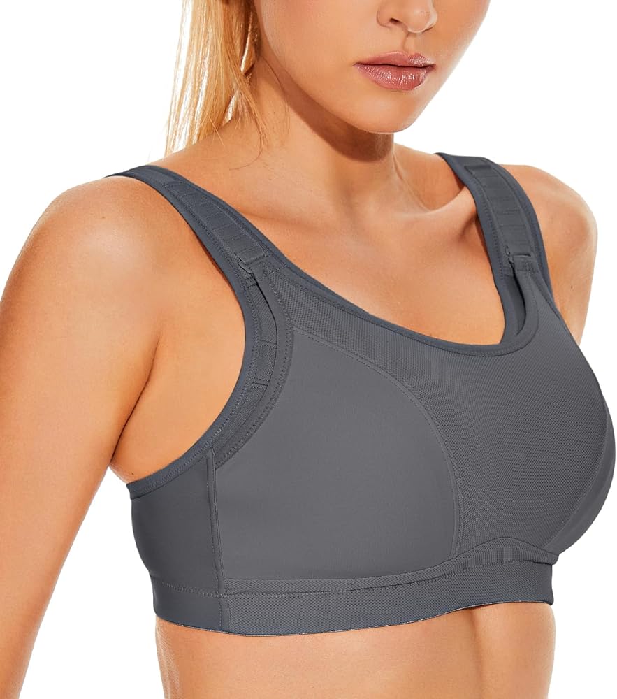 Wingslove Womens Sports Bras High Impact Adjustable Wireless Plus Size Sports Bra Full Figure Large Bust Workout Running Bra