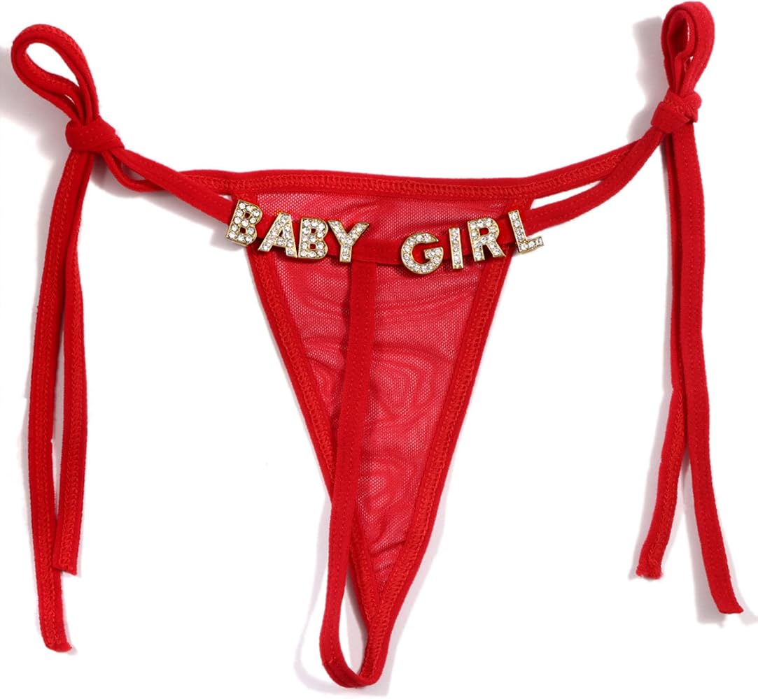 Personalized Thongs with Text/Names for Women,Custom Sexy G-String Birthday Valentine's Day Gifts for Her