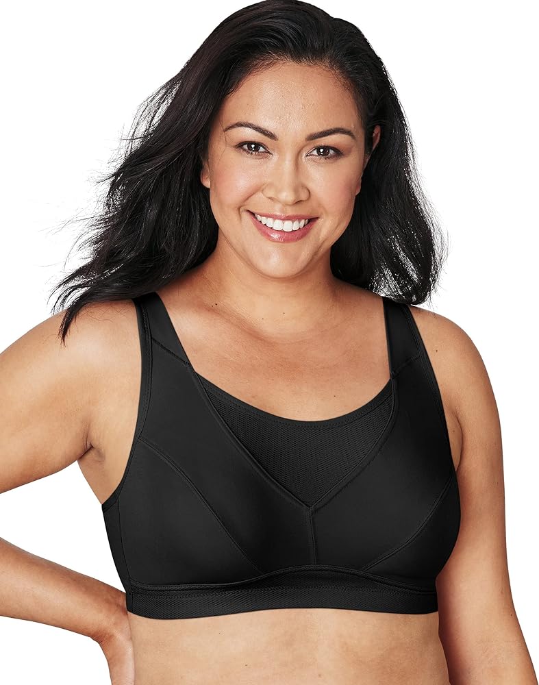 PLAYTEX Womens Secrets Bounce Control Wirefree Bra, 46G, Black