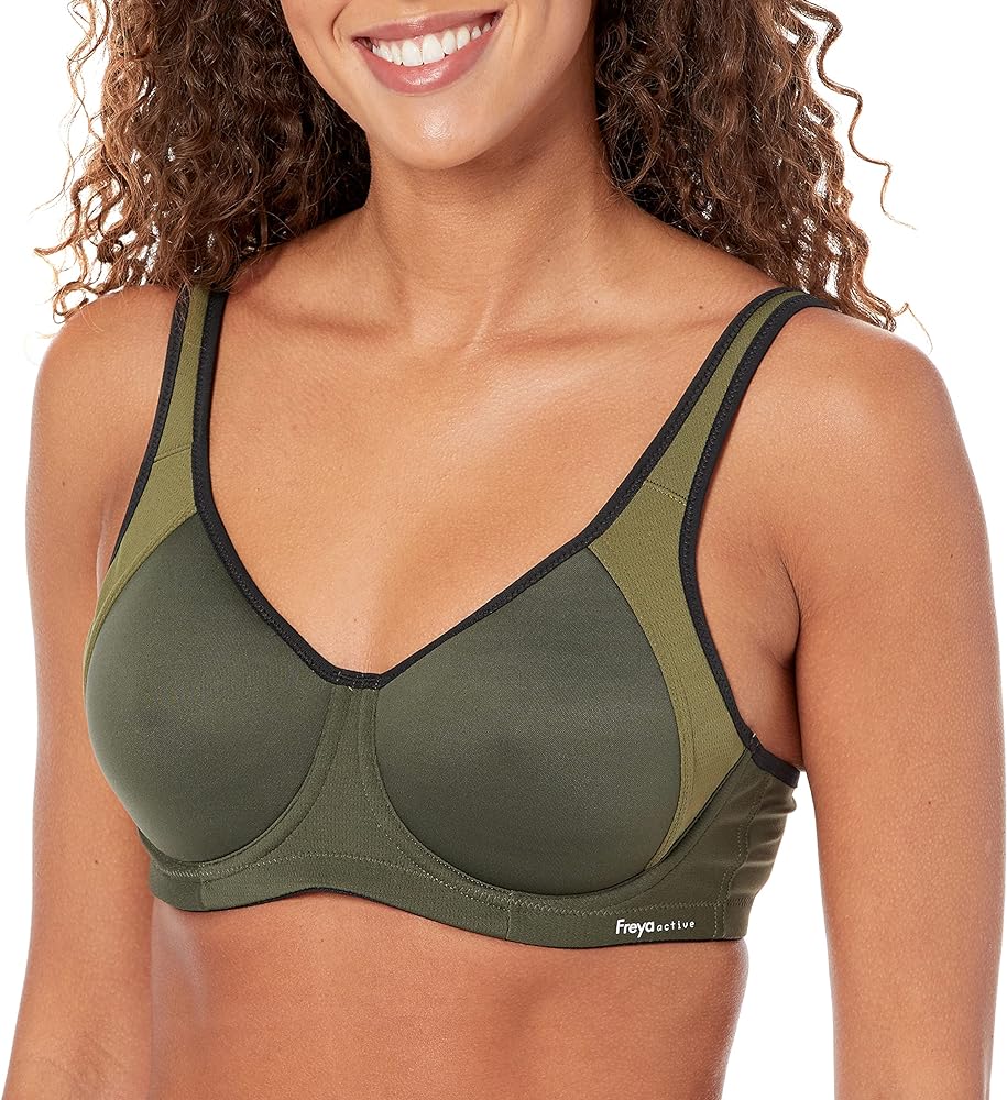 Freya Women's Sonic Underwire Spacer Molded Sports Bra, Khaki, 34E