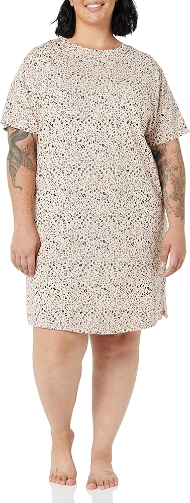 Amazon Essentials Women's Knit Jersey Sleep Tee Nightdress (Available in Plus Size)