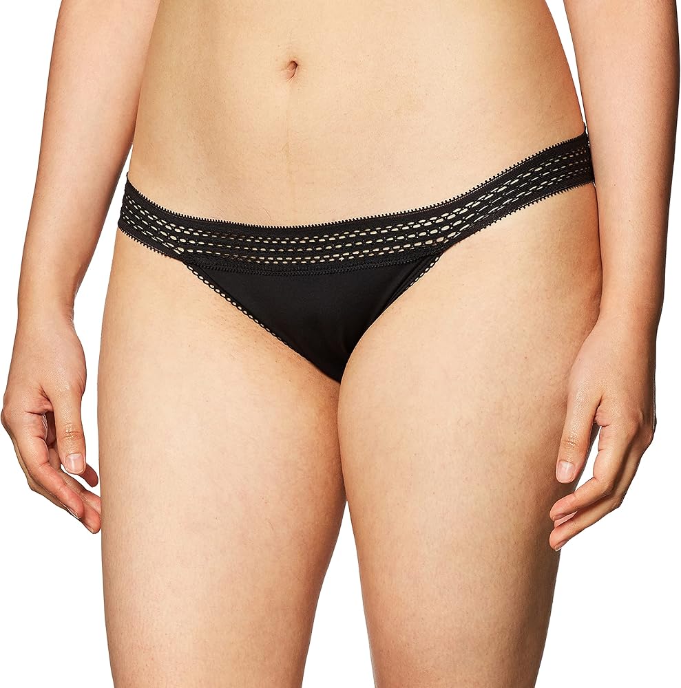 DKNY Women's Classic Cotton Lace Trim Bikini Panty