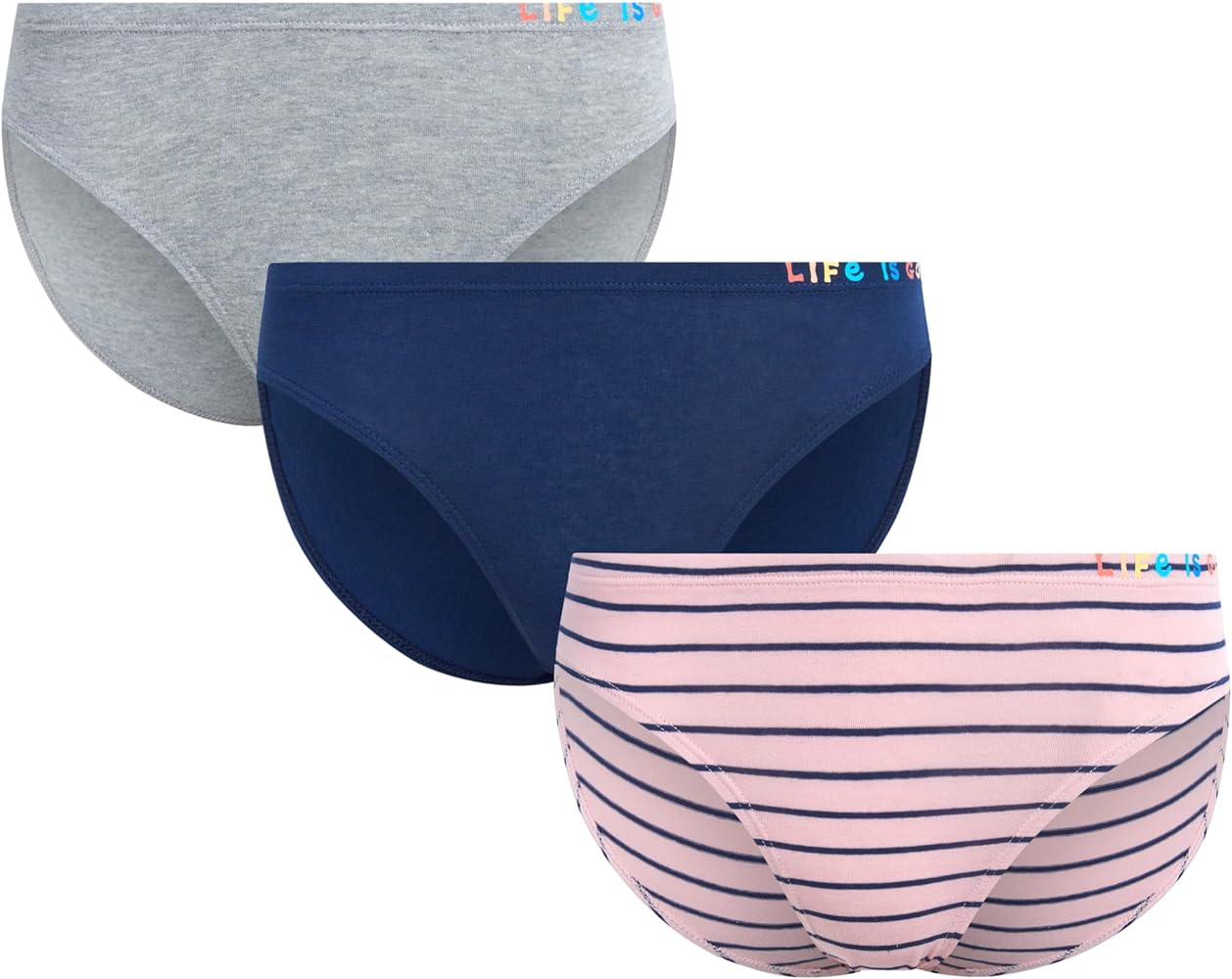 Life is Good Women's Bikini Underwear – 3 Pack Soft Stretch Bikini Briefs for Women - Breathable Casual Womens Panties (S-XL)