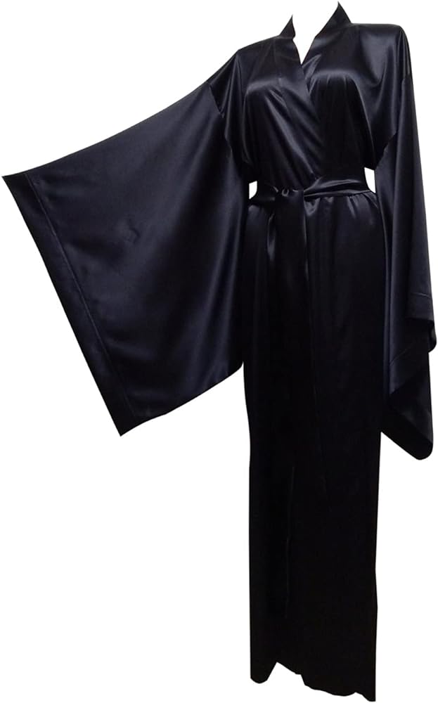 BATHGOWN Women's Silk Kimono Long Robe Satin Bridesmaid Wedding Sleepwear Beach Blouses Bikini Cover Up Plus Size