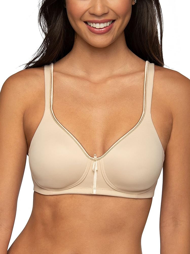 Vanity Fair Women's Bra with 2-Way Convertible Straps, Body Caress Full Coverage, Lightly Lined Cups up to DD