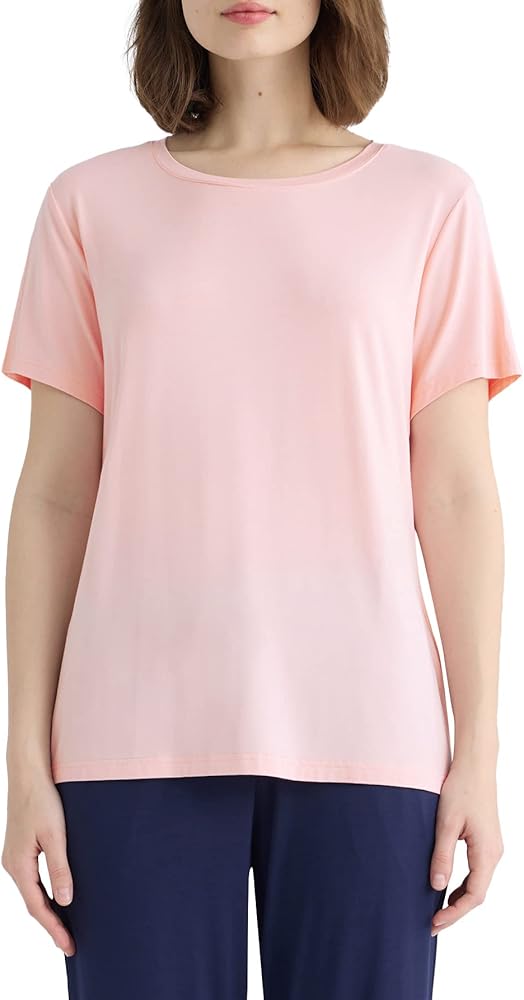 Latuza Women's Viscose Pajama Top Crew Neck Sleep T-Shirt