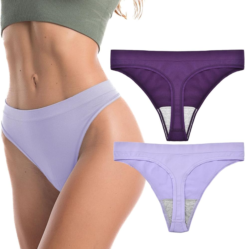 Thongs for Women, Comfortable Women's Underwear Seamless 2-Pack