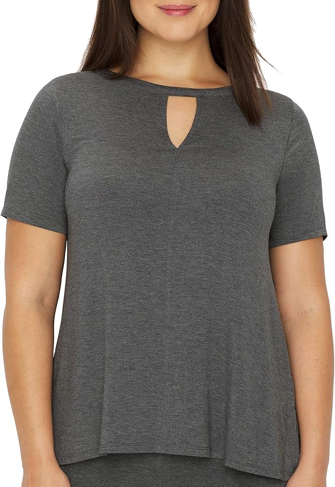 Donna Karan Modal Spandex Jersey Short Sleeve Top